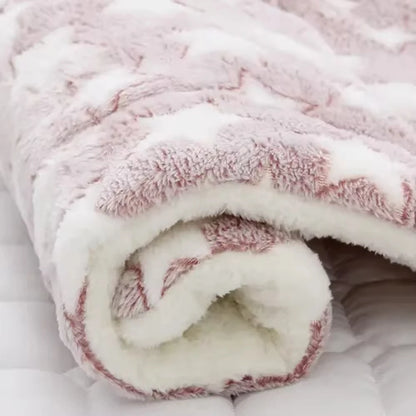 Flannel Pet Sleeping Mat 🛏️ – Soft & Washable Blanket for Dogs & Cats 🐾