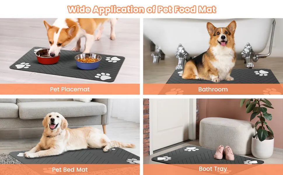 🍽️ Waterproof Pet Food Mat ✨ Non-Slip Placemat for Dogs & Cats