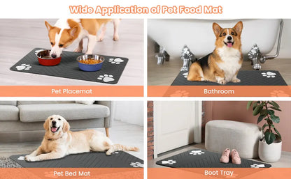 🍽️ Waterproof Pet Food Mat ✨ Non-Slip Placemat for Dogs & Cats