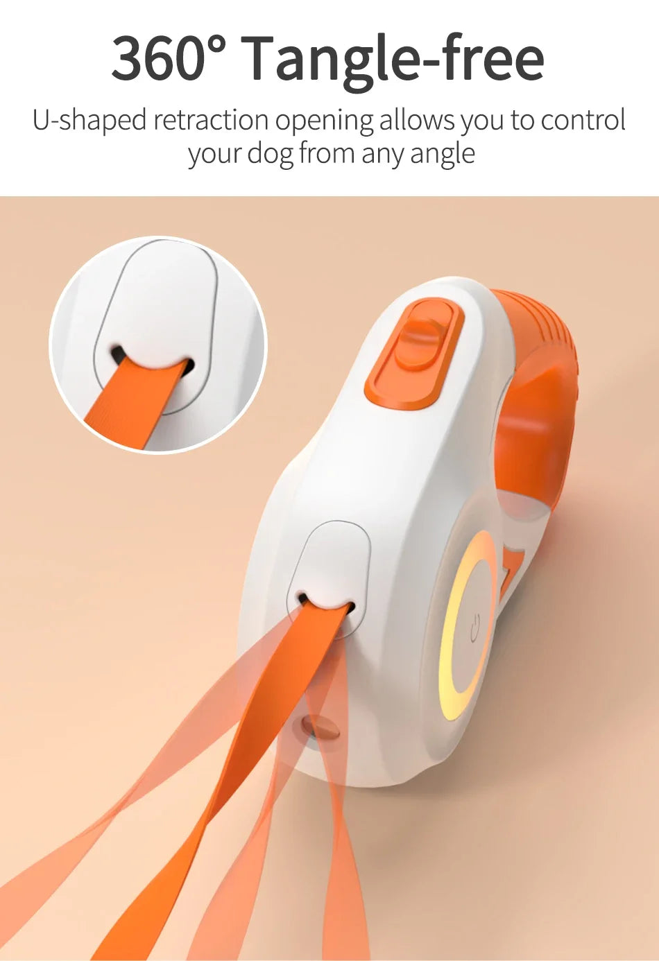 LED Dog Leash 🌈 Retractable & Rechargeable Light-Up Lead (3M/5M)