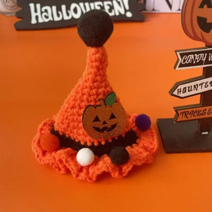 Halloween Pet Hat 🎃 Hand-Knitted Witch Hat for Dogs & Cats