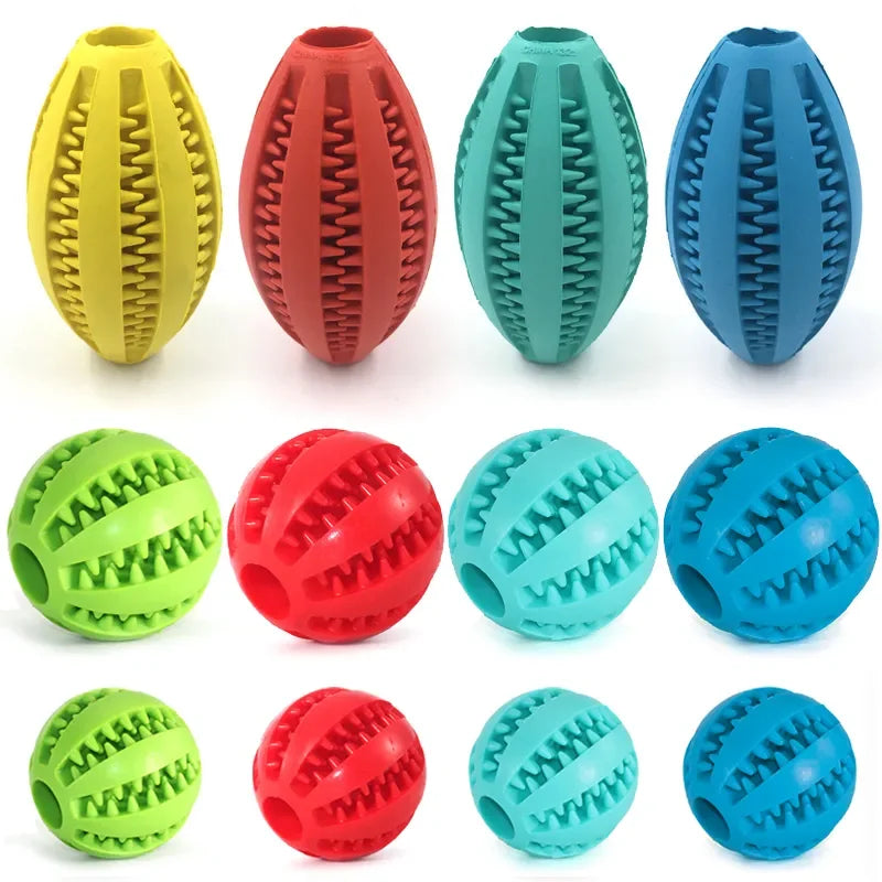 Dog Chew Ball Toy Tough Rubber Dental Ball