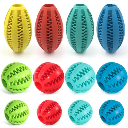 Dog Chew Ball Toy Tough Rubber Dental Ball