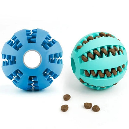 Dog Chew Ball Toy Tough Rubber Dental Ball