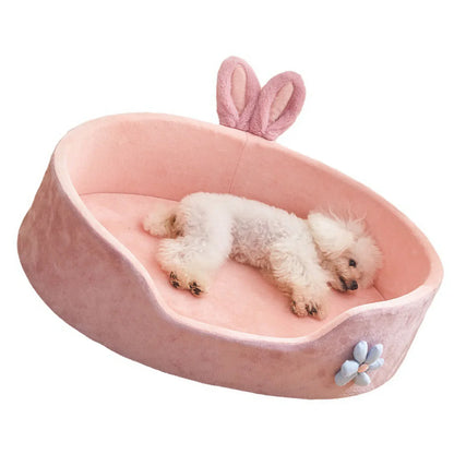 🐾 Soft Detachable Pet Bed 💖 Washable All-Season Bed for Small Dogs & Cats