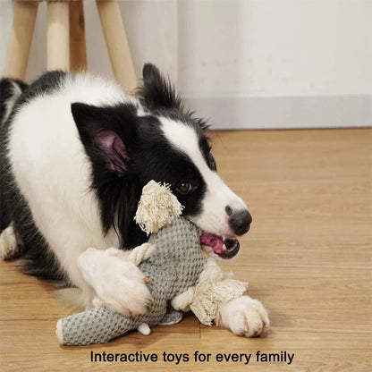 Large Squeaky Dog Plush Toy 🐾 Durable Lion, Wolf & Elephant Chew Toy for Strong Chewers