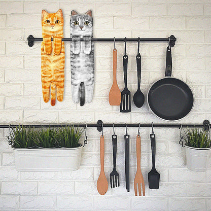 Cute Cat Hand Towel 🐾 Soft & Absorbent for Kitchen or Bath 🛁