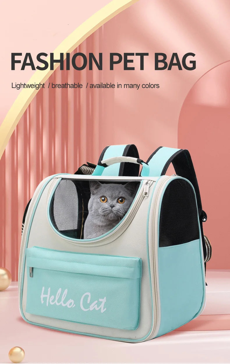 🎒 Cat Carrier Backpack 🌟 Breathable Travel Bag with Transparent Window (0~5.5kg)