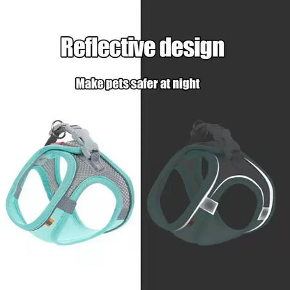 🐾 Reflective Pet Harness – Breathable Adjustable Vest for Dogs & Cats 🐶