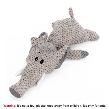 Large Squeaky Dog Plush Toy 🐾 Durable Lion, Wolf & Elephant Chew Toy for Strong Chewers