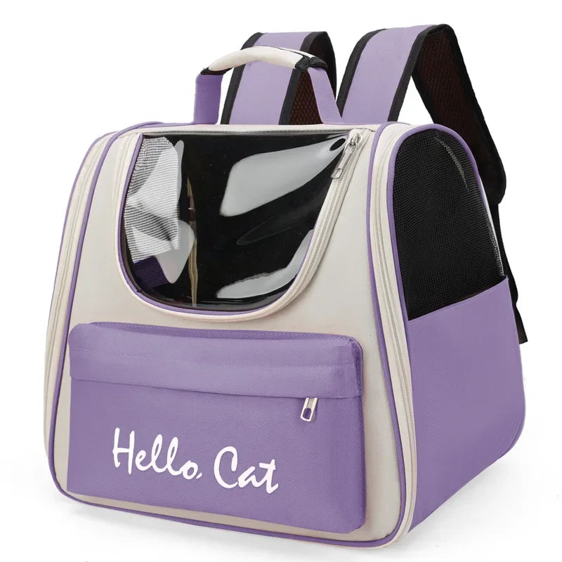 🎒 Cat Carrier Backpack 🌟 Breathable Travel Bag with Transparent Window (0~5.5kg)