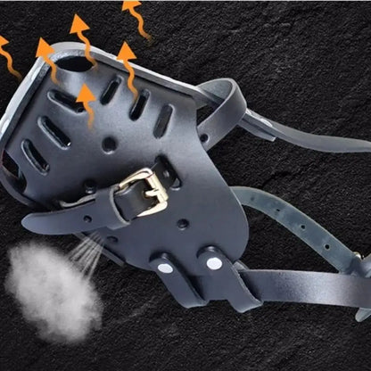 🦴 Leather Dog Muzzle 👨‍✈️Anti-Bite Training Cage for German Shepherd & Large Dogs