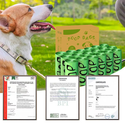 🌱 Compostable Dog Poop Bags – Eco-Friendly Leakproof Pet Waste Bags 🐶