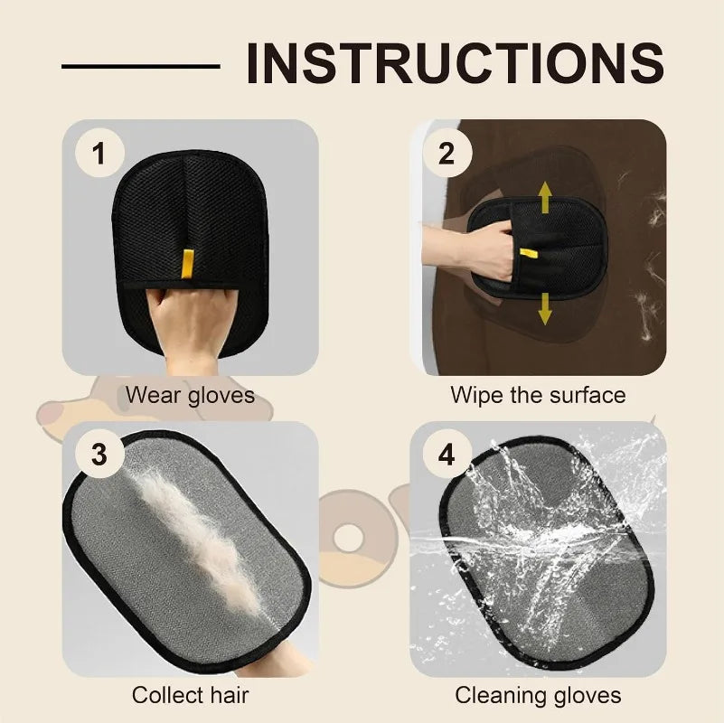 🧤 Reusable Pet Grooming Gloves – Electrostatic Hair Removal Mitts for Cats & Dogs 🐾