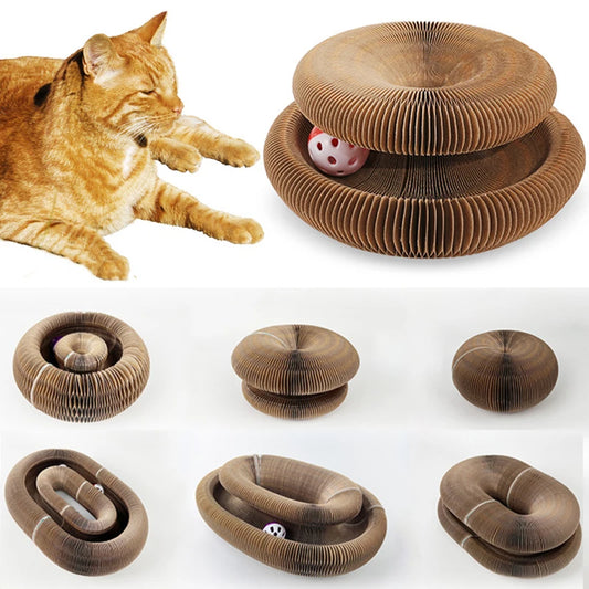 Foldable Cat Tunnel Toy 🐱✨ with Bell & Scratch Pad 🎯
