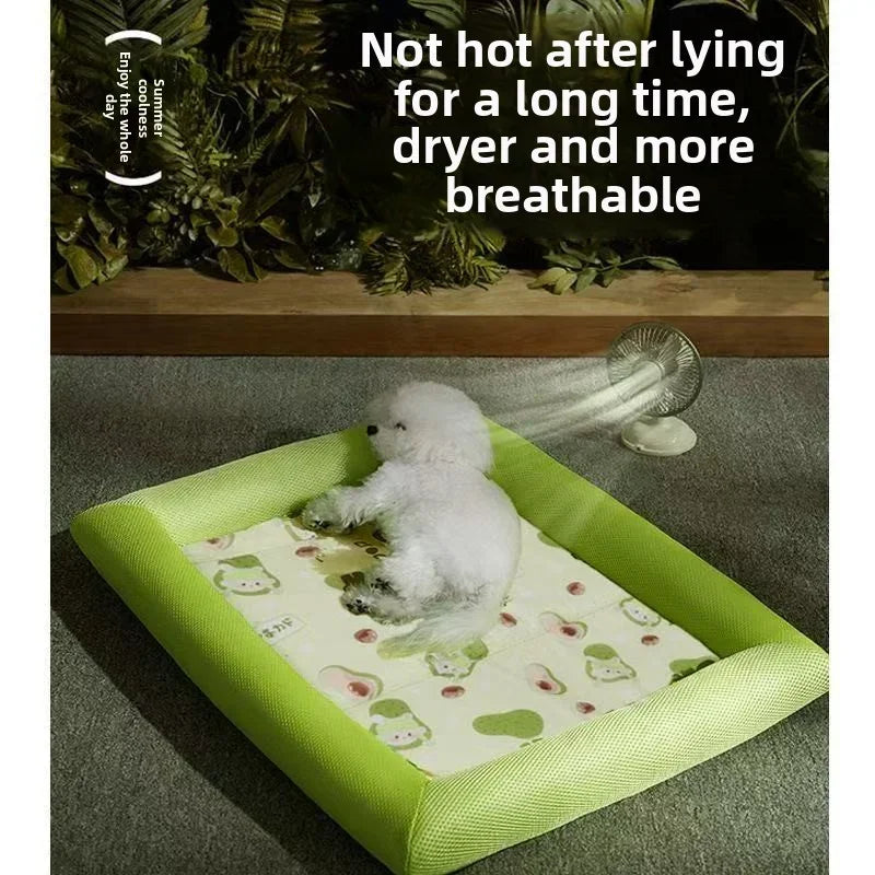 🛏️❄️ Cooling Dog Bed 🌞 Summer Mat for Small & Medium Pets 🐾💚