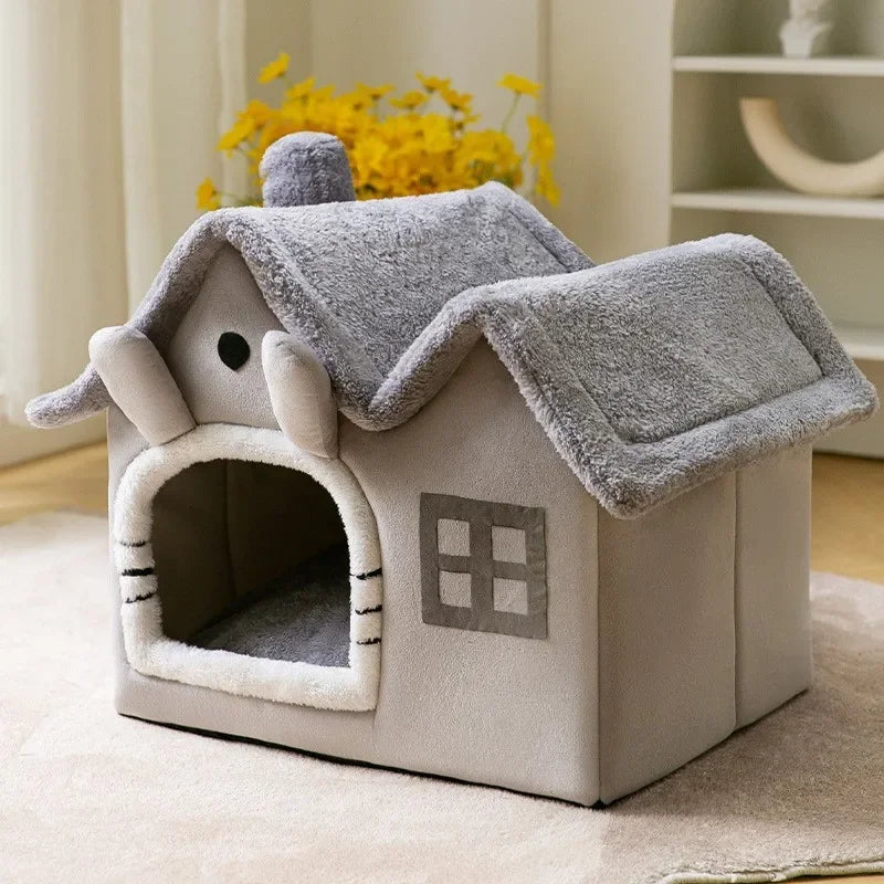 Foldable Dog House Warm Winter Pet Bed for Dogs & Cats
