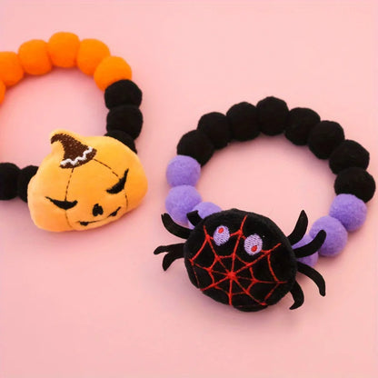 Halloween Plush Pet Collar 🎃 Cute Furball Necklace for Cats & Dogs 🐾