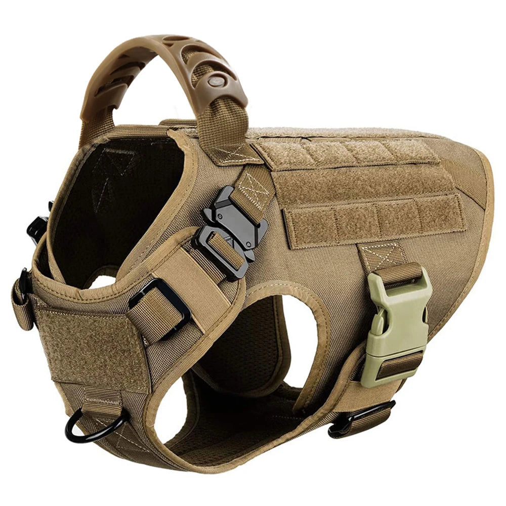 Tactical Dog Harness Set – Large Dog Vest + Leash + Collar