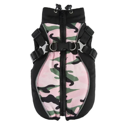 🧥 Winter Dog Jacket 🌟 Reflective Harness Coat with Zipper for Small Pets