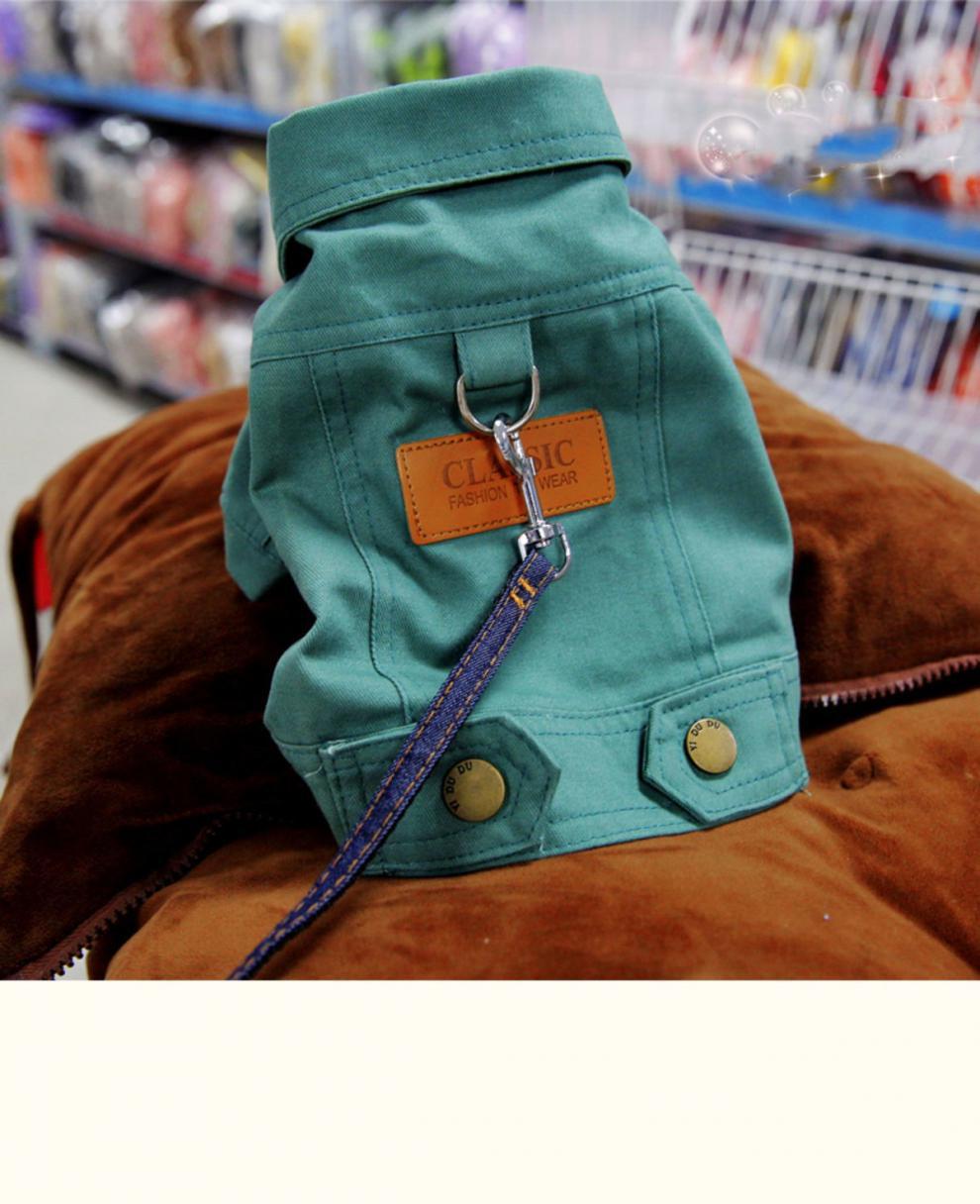 🧥 Dog Denim Jacket 🌼 Spring Vest with Leash Ring for Small Pets
