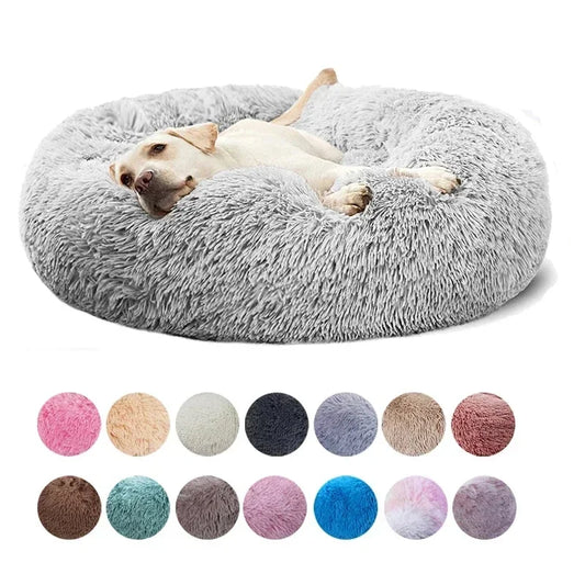 🛏️ Plush Donut Pet Bed 🐶🐱 Ultra-Soft & Washable Calming Bed for Cats and Dogs
