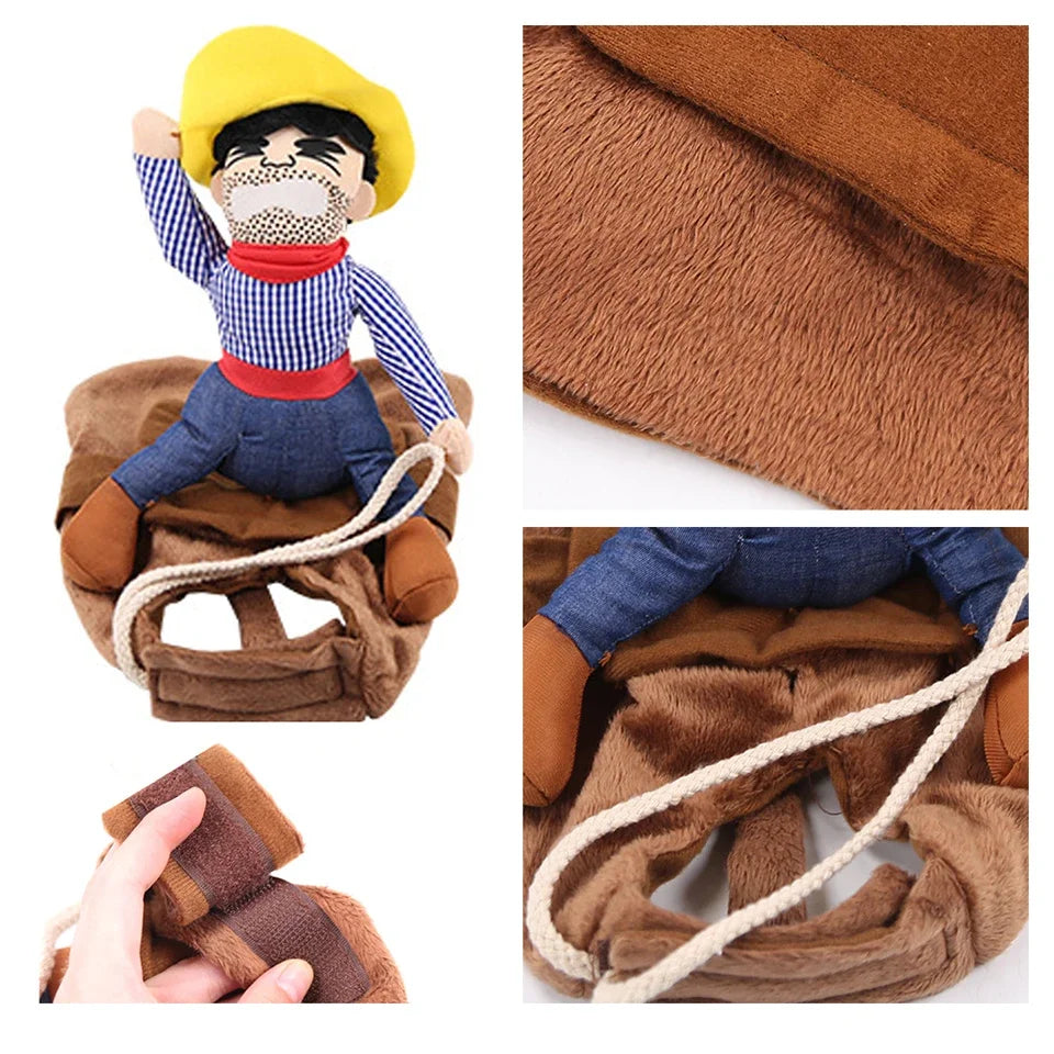 🎃 Halloween Dog Costume – Funny Cowboy Outfit for Small & Large Dogs 🤠