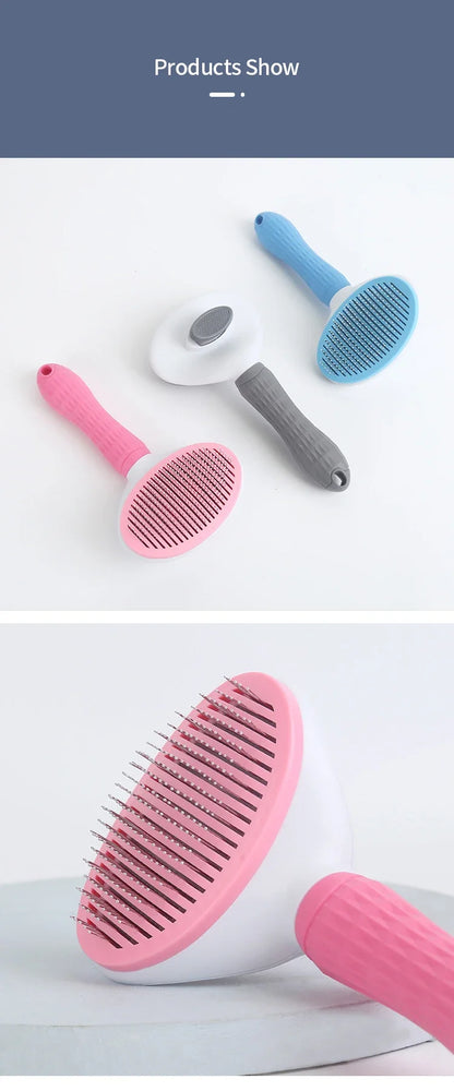 Pet Grooming Brush ✨ Self-Cleaning Comb for Dogs & Cats