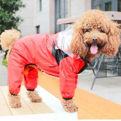 ☔ Waterproof Dog Raincoat 🐾 Reflective Hooded Pet Jumpsuit