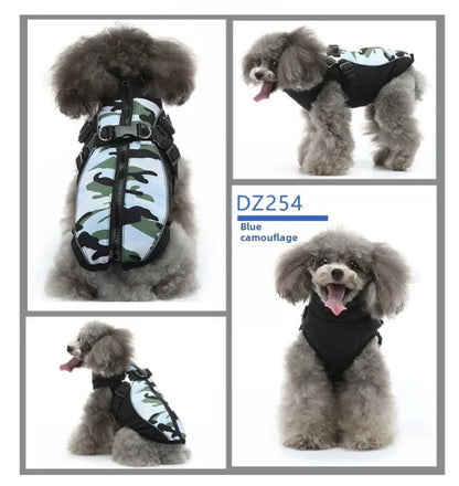 🧥 Winter Dog Jacket 🌟 Reflective Harness Coat with Zipper for Small Pets