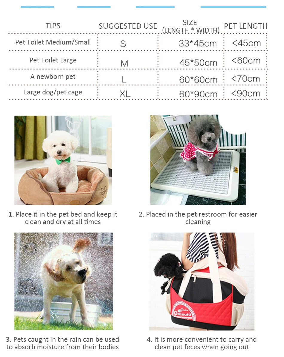 🐾 Disposable Puppy Pads | Super Absorbent Dog Diapers – 100/50/40/20PCS 🐾