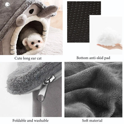 🏠 Cozy Foldable Pet House – Warm Winter Nest for Small Dogs & Cats