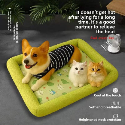 🛏️❄️ Cooling Dog Bed 🌞 Summer Mat for Small & Medium Pets 🐾💚