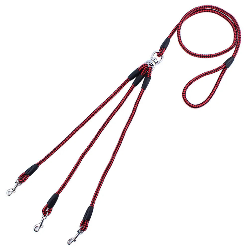 🐾 3-Way Dog Coupler Leash – No Tangle Splitter Triple Lead for Walking 3 Dogs or Cats 🐕