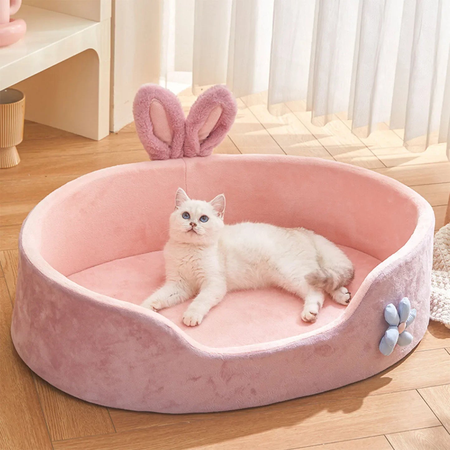 🐾 Soft Detachable Pet Bed 💖 Washable All-Season Bed for Small Dogs & Cats