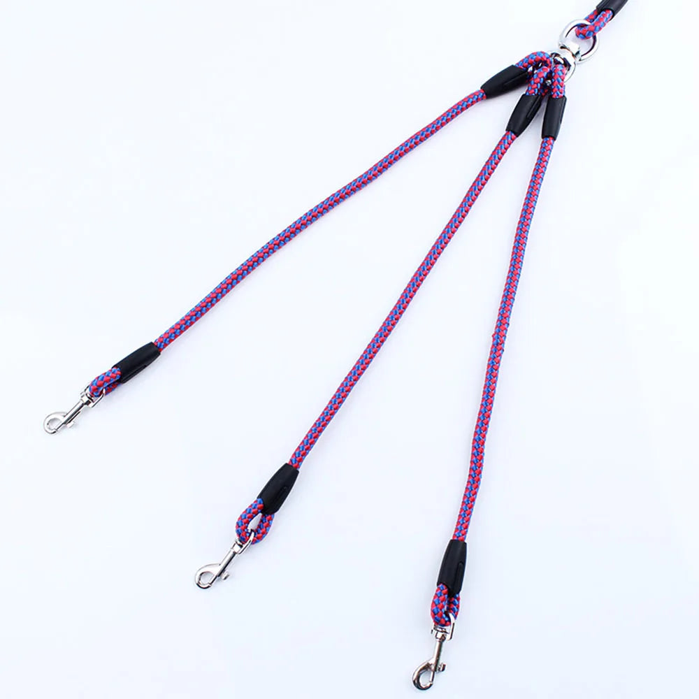 🐾 3-Way Dog Coupler Leash – No Tangle Splitter Triple Lead for Walking 3 Dogs or Cats 🐕