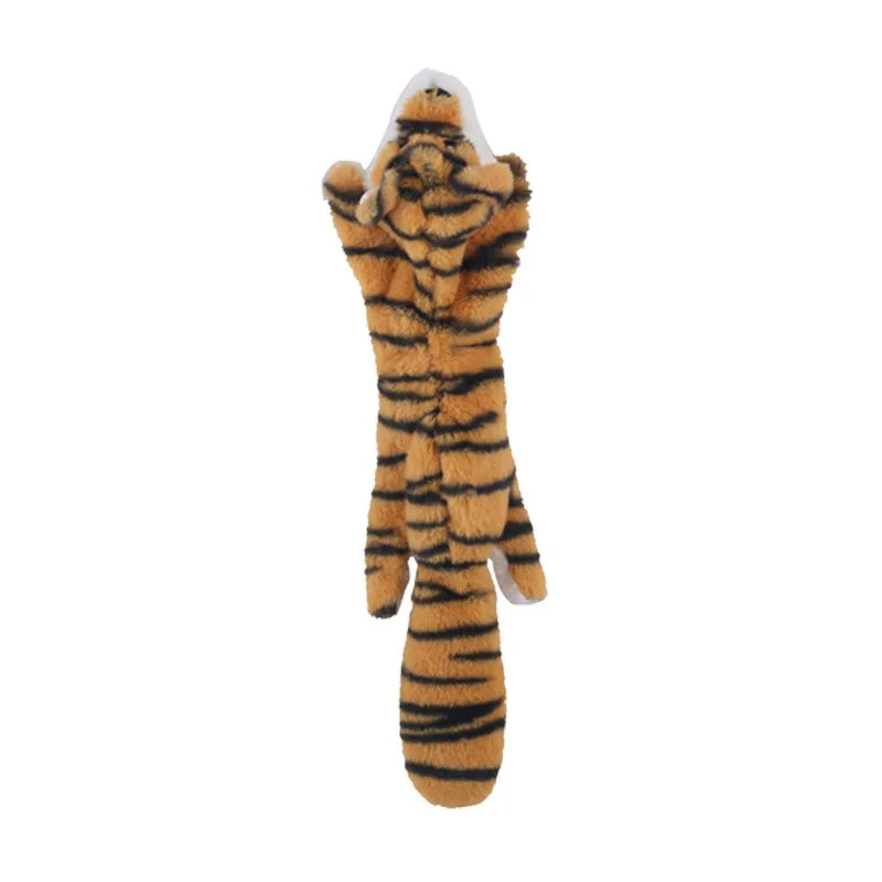 Plush Dino Chew Toy – Soft Squeaky Dog Play Companion – Brown
