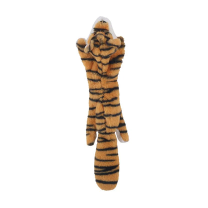 Plush Dino Chew Toy – Soft Squeaky Dog Play Companion – Brown