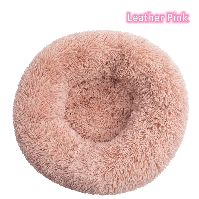 🛏️ Plush Donut Pet Bed 🐶🐱 Ultra-Soft & Washable Calming Bed for Cats and Dogs