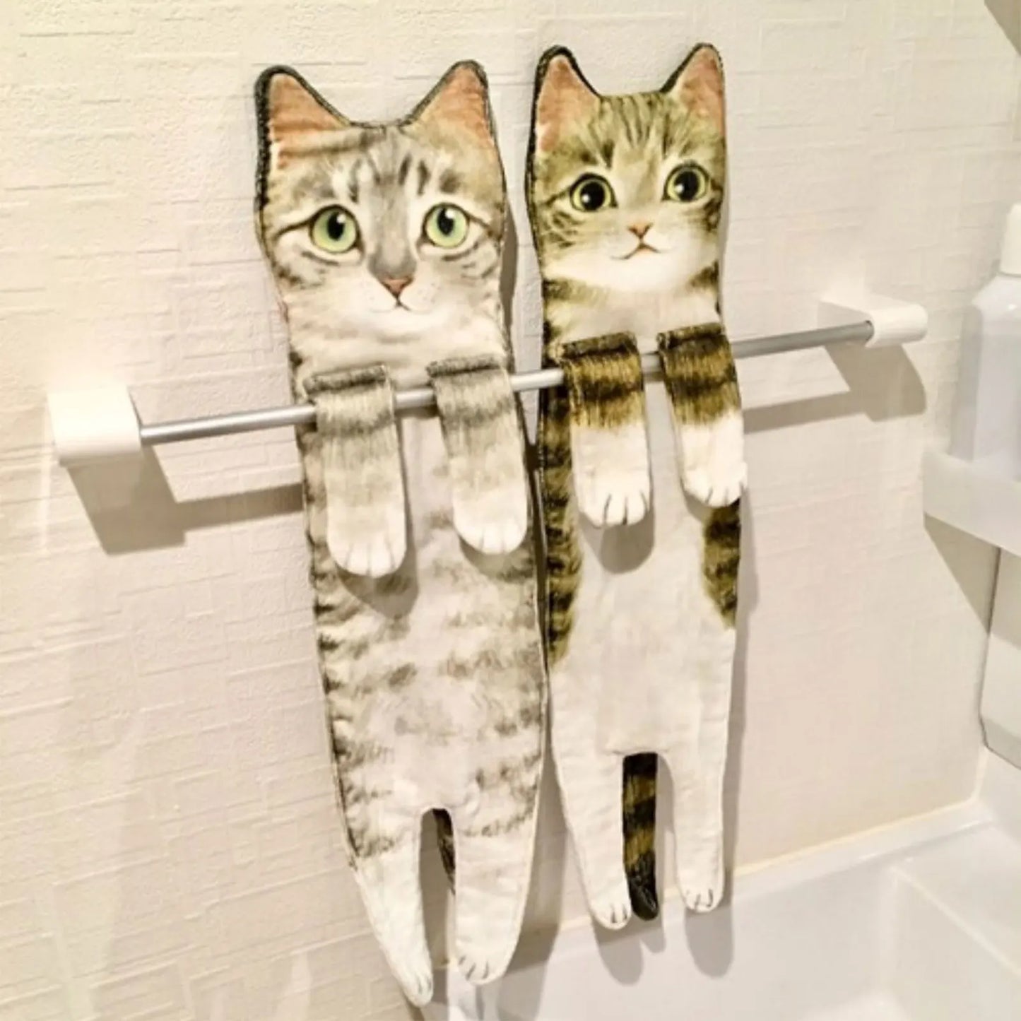 Cute Cat Hand Towel 🐾 Soft & Absorbent for Kitchen or Bath 🛁