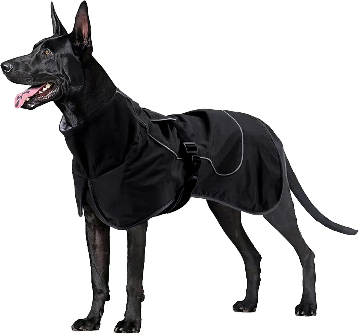 🧥 Waterproof Dog Jacket – Warm Fleece Lined Raincoat with Reflective Design 🐾