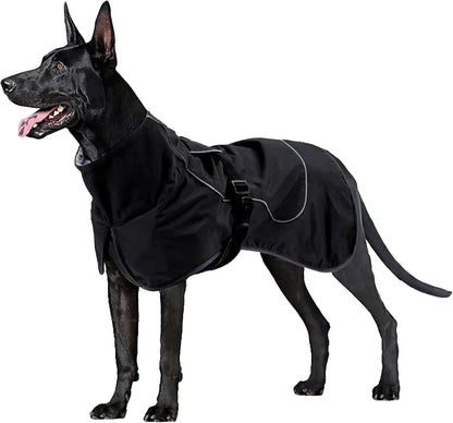 🧥 Waterproof Dog Jacket – Warm Fleece Lined Raincoat with Reflective Design 🐾