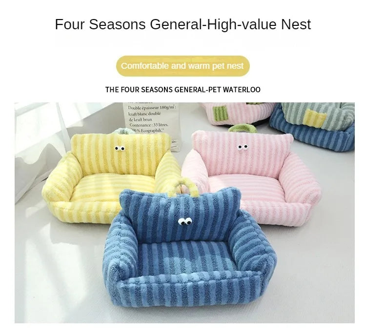 🛋️ Soft Sofa-Style Pet Bed 🐶 Warm & Stylish Winter Nest for Small Dogs & Cats