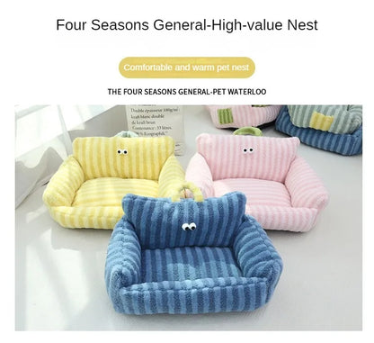 🛋️ Soft Sofa-Style Pet Bed 🐶 Warm & Stylish Winter Nest for Small Dogs & Cats