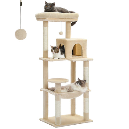 🐱 Indoor Cat Tree – 5-Level Tower with Hammock & Scratching Posts 🐾
