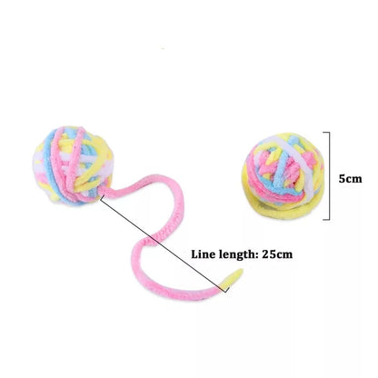 🧶🐱 Interactive Yarn Ball Cat Toy with Bell Sound 🎵 – Perfect for Kittens & Puppies 🐾