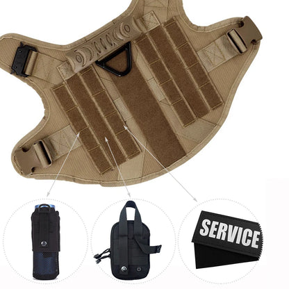 Tactical Dog Harness Set – Large Dog Vest + Leash + Collar