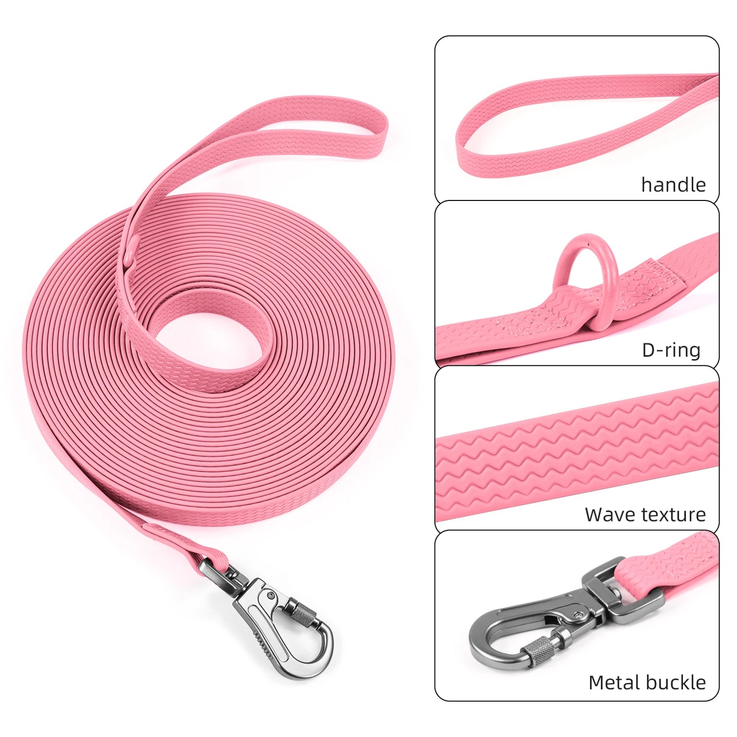 Waterproof PVC Dog Leash – Strong, Non-Slip & Easy Clean