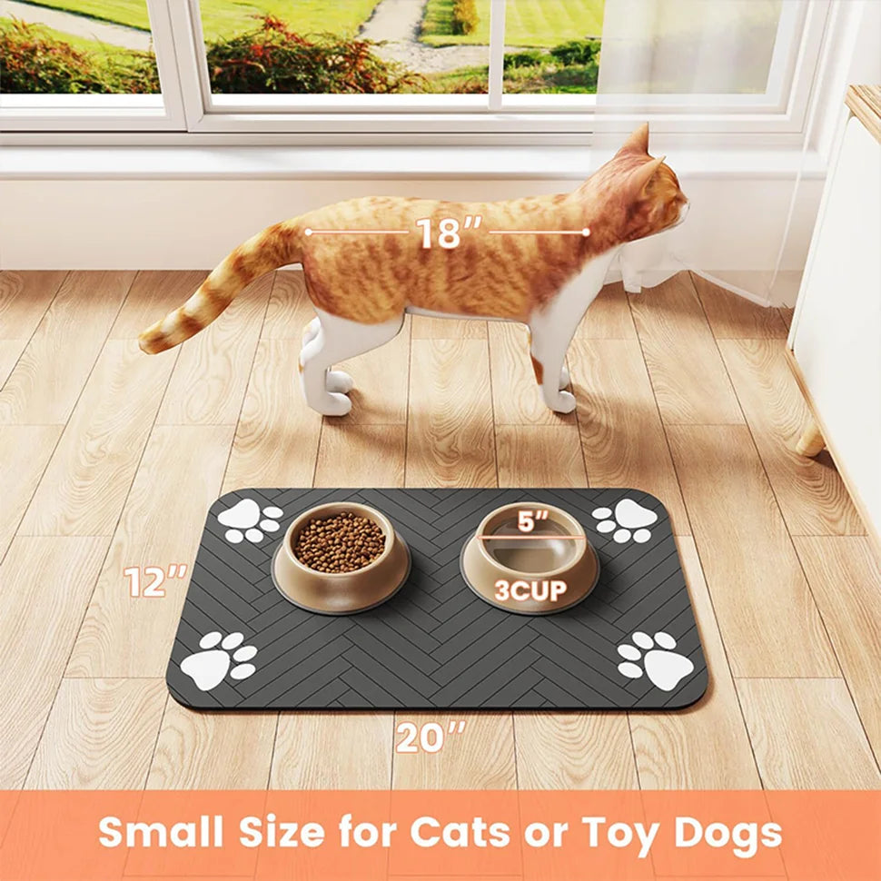 🍽️ Waterproof Pet Food Mat ✨ Non-Slip Placemat for Dogs & Cats