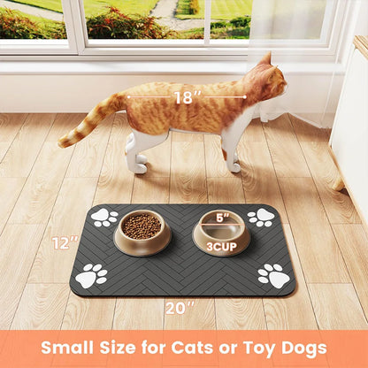 🍽️ Waterproof Pet Food Mat ✨ Non-Slip Placemat for Dogs & Cats